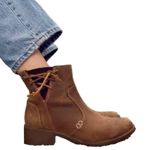 Sperry Leather Ankle Boots Brown Booties Womens 8 boho cottagecore festival